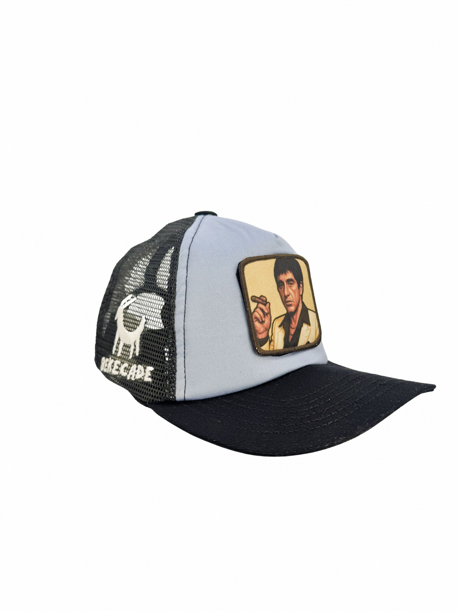 'Tony Montana' - 5 Panel Ice Blue Trucker Hat