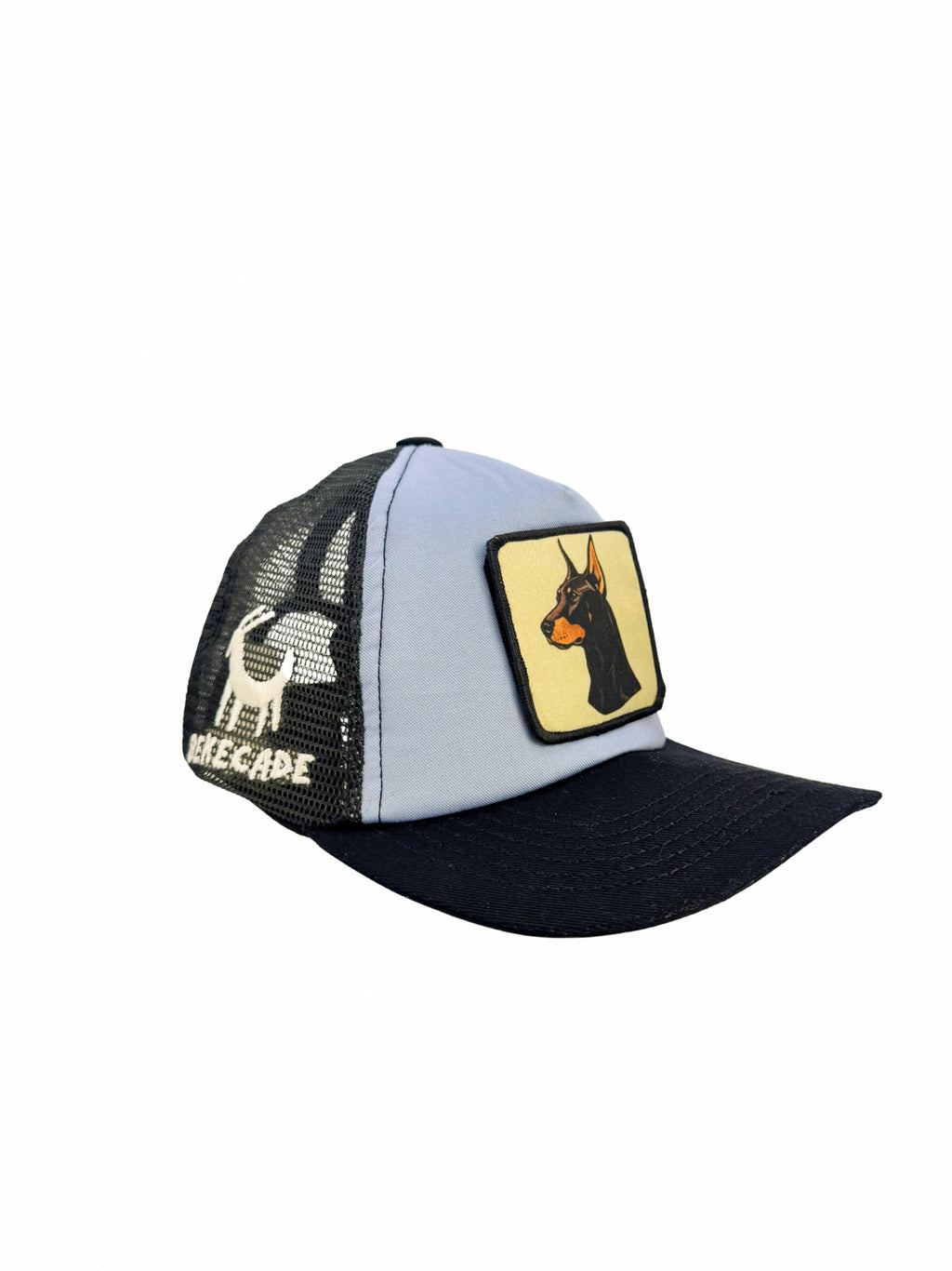 'DOBERMAN' - 5 Panel Ice Blue Trucker Hat