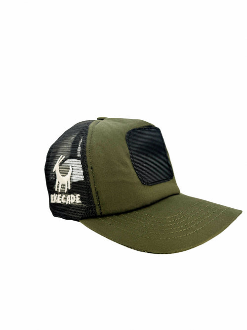 'BORN TO STAND OUT' - 5 Panel Khaki Green Trucker Hat