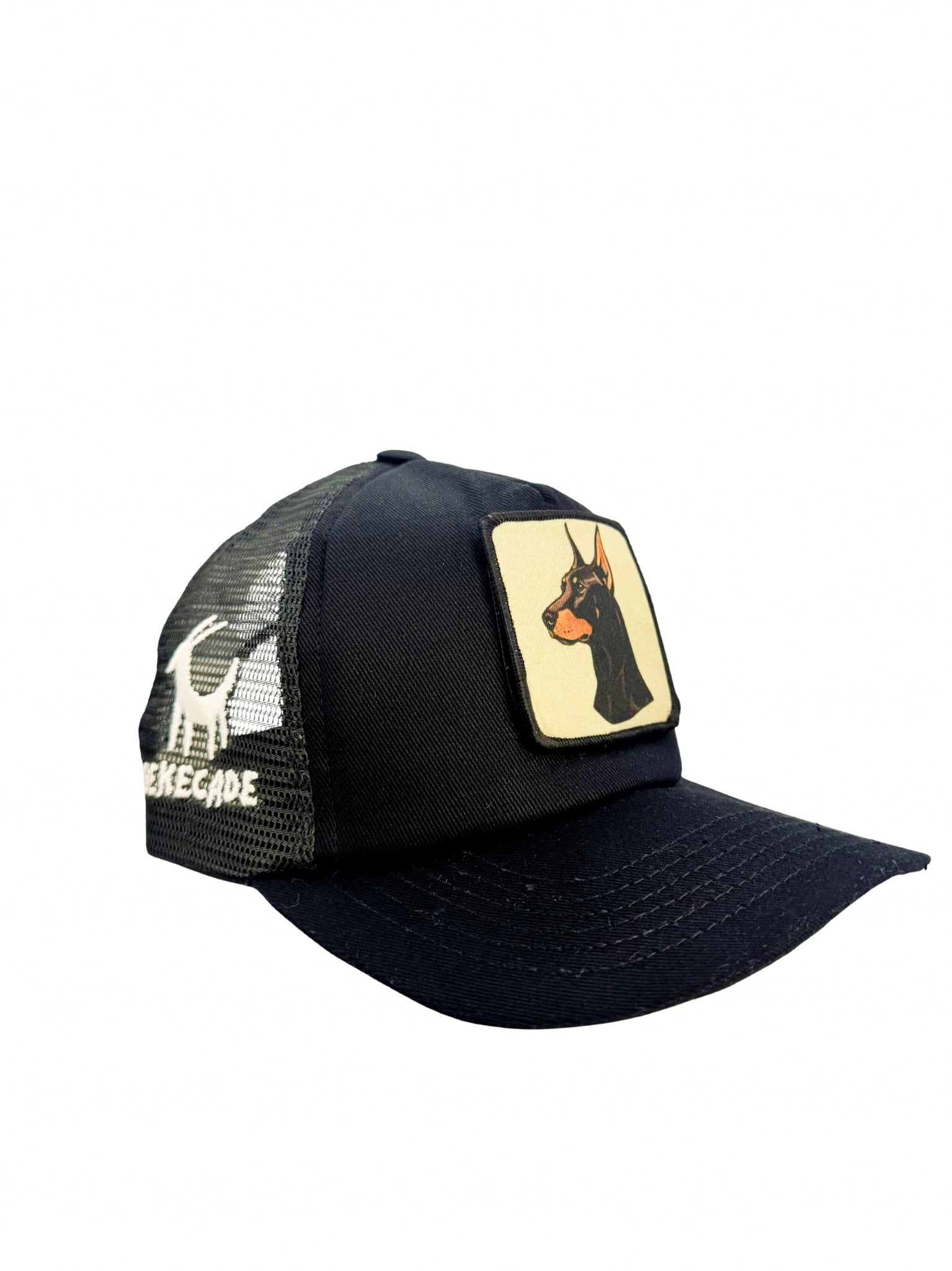 'DOBERMAN' - 5 Panel Black Trucker Hat