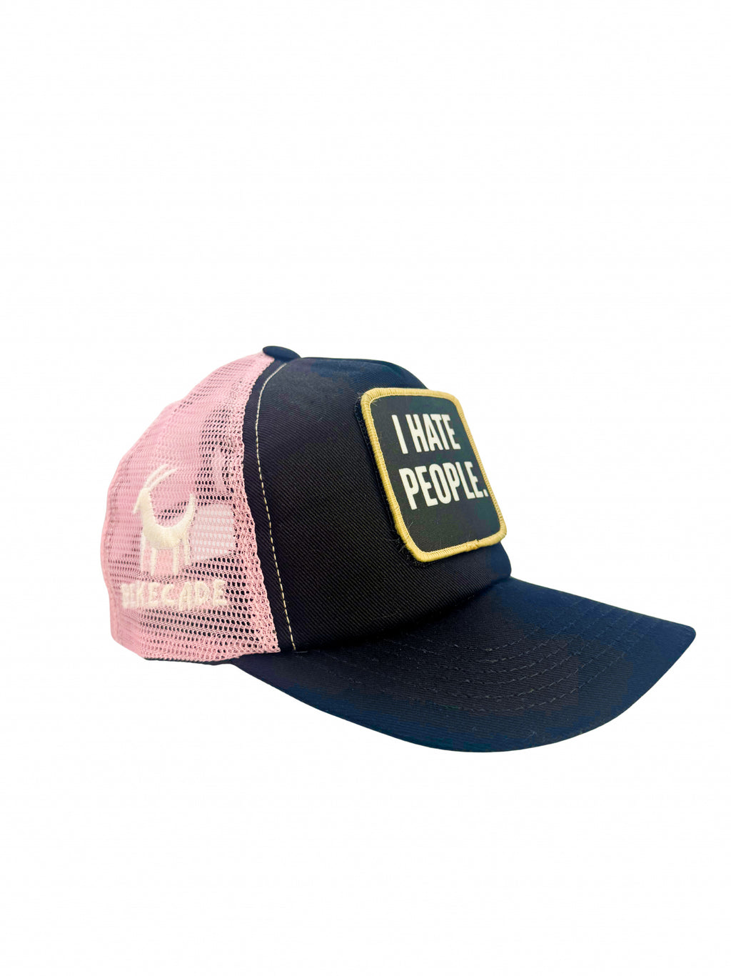'I HATE PEOPLE' - 5 Panel Pink Trucker Hat