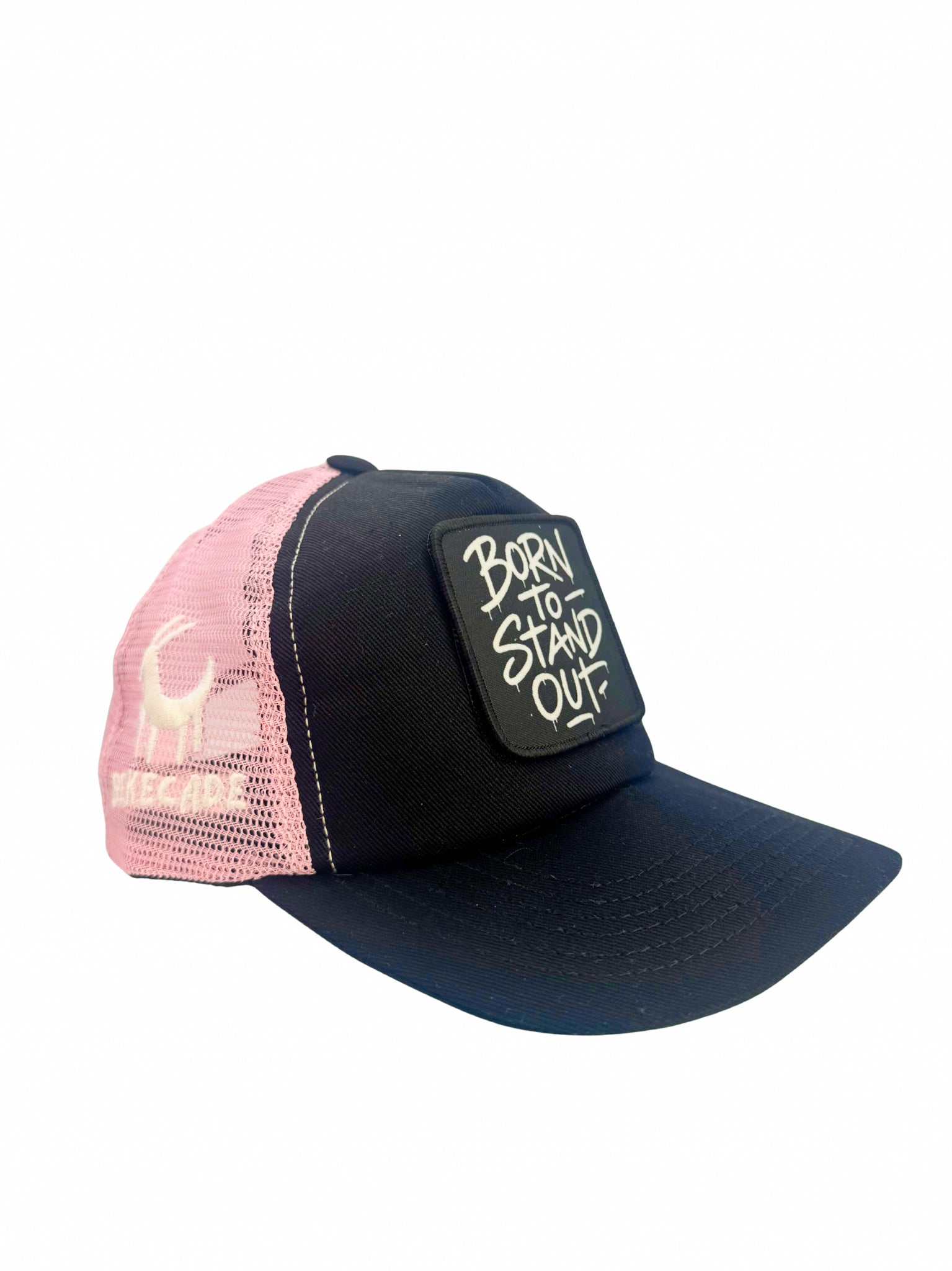 'BORN TO STAND OUT' - 5 Panel Pink Trucker Hat