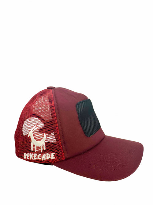 'BORN TO STAND OUT' - 5 Panel Burgundy Trucker Hat